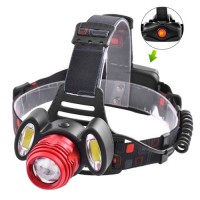 Фонарь налобный Police 2117-T6+2COB, 2x18650, zoom, ЗУ microUSB, Box