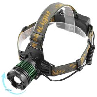 Фонарь налобный Police 2188-2XPE (white+red), 2х18650, signal light, zoom, ЗУ microUSB, Box