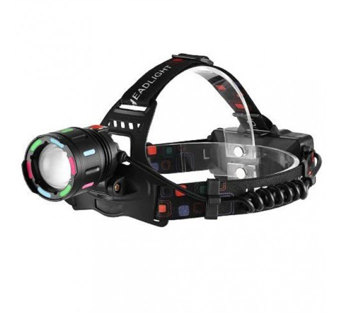 Фонарь налобный NIGHT VISION FLUORESCENCE SY-8087 1 РЕЖИМ PM10-TG, 2x18650, signal light, ЗУ Type-C, zoom, Box