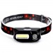 Фонарь налобный 1804-LED(red)+COB(white), 1x18650, ЗУ Type-C