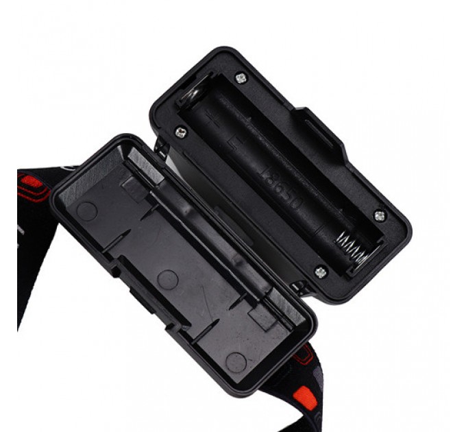 Фонарь налобный 1804-LED(red)+COB(white), 1x18650, ЗУ Type-C