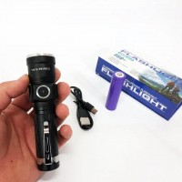 Фонарь PLD-1812-T6 (red), 1x18650, индикация заряда, ЗУ Type-C, zoom, Box