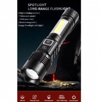 Фонарь COB18-WHITE LASER LED PM10-TG+COB, 1x18650, power bank, магнит, ЗУ Type-C, zoom