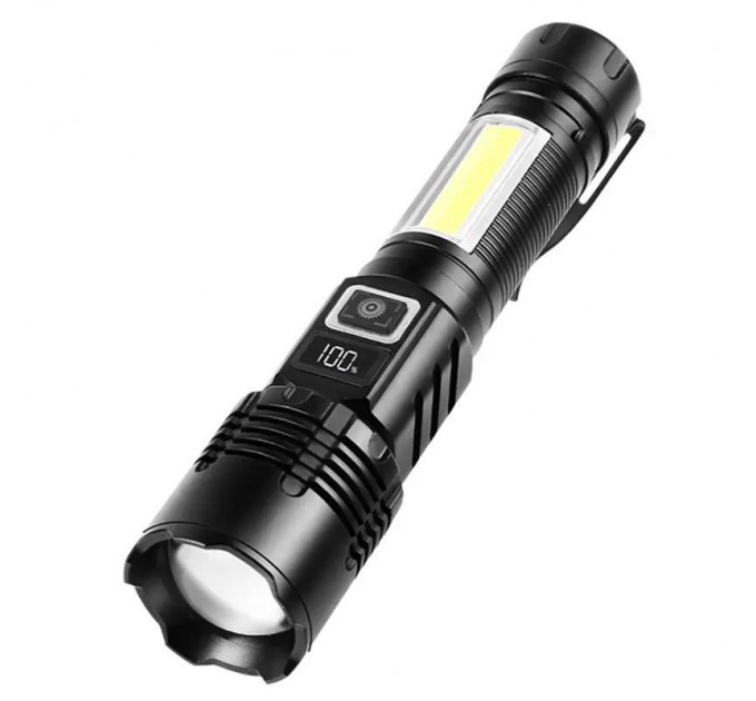 Фонарь COB18-WHITE LASER LED PM10-TG+COB, 1x18650, power bank, магнит, ЗУ Type-C, zoom