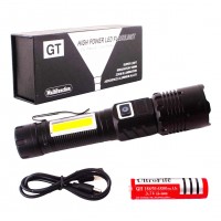 Фонарь COB18-WHITE LASER LED PM10-TG+COB, 1x18650, power bank, магнит, ЗУ Type-C, zoom