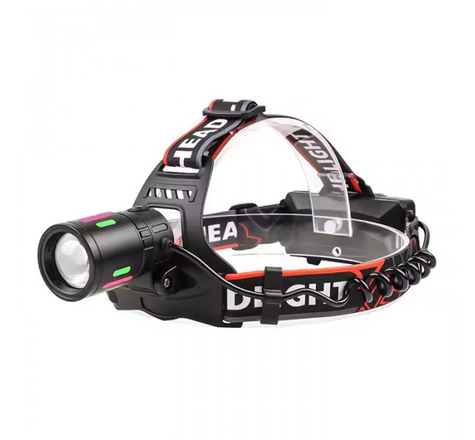 Фонарь налобный NIGHT VISION FLUORESCENCE 8083 1 РЕЖИМ WHITE LASER LED PM10-TG+COB, 2x18650, ЗУ Type-C, zoom