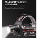 Фонарь налобный NIGHT VISION FLUORESCENCE 8083 1 РЕЖИМ WHITE LASER LED PM10-TG+COB, 2x18650, ЗУ Type-C, zoom