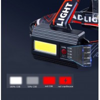 Фонарь налобный NIGHT VISION FLUORESCENCE 8096 1 РЕЖИМ WHITE LASER LED PM10-TG+COB, 3x18650, power bank, ЗУ