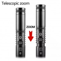 Фонарь S2304-WHITE LASER LED PM10-TG, 1x18650/3xAAA, power bank, ЗУ Type-C, zoom