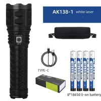 Фонарь AK138-1 WHITE LASER LED PM60-TG+СУМКА, 8x18650 3.7V, power bank, индикация заряда, ЗУ Type-C, zoom, Box