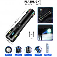 Фонарь NIGHT VISION FLUORESCENCE CA171-D 1 РЕЖИМ WHITE LASER LED PM10-TG, индикация заряда, 1x18650/3xAAA, ЗУ