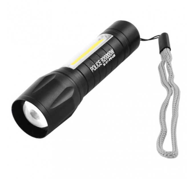 Фонарь Police 511-XPE+COB, Li-Ion аккум., zoom, ЗУ microUSB