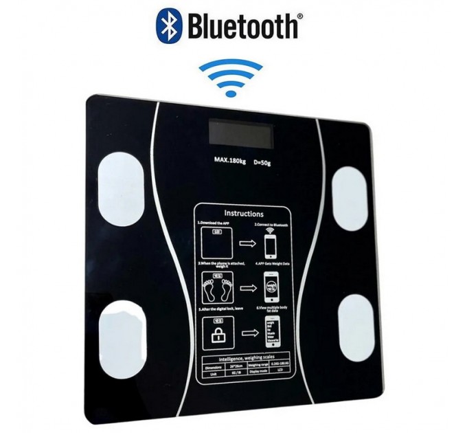 Smart весы, умные напольные  17A, 180кг (0,05 кг), bluetooth