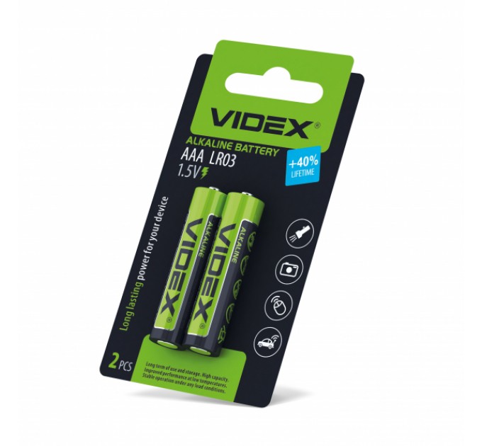 Батарейка щелочная  Videx LR03/AAA 2шт SMALL BLISTER