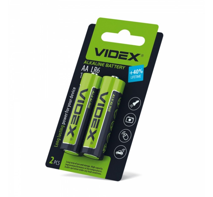 Батарейка щелочная Videx LR6/AA 2шт SMALL BLISTER