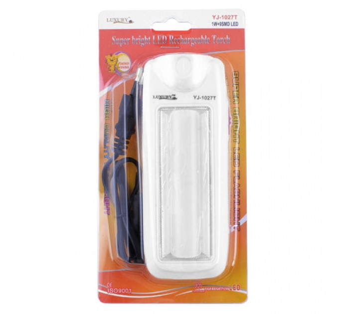Фонарь Luxury 1027 T, 1W+9SMD, солнечная батарея, встроенный аккумулятор, ЗУ 220V
