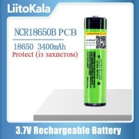 Аккумулятор 18650, LiitoKala NCR 34B-PCB, 3400mAh, С ЗАЩИТОЙ, ОРИГИНАЛ
