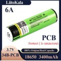Аккумулятор 18650, LiitoKala NCR 34B-PCB, 3400mAh, С ЗАЩИТОЙ, ОРИГИНАЛ