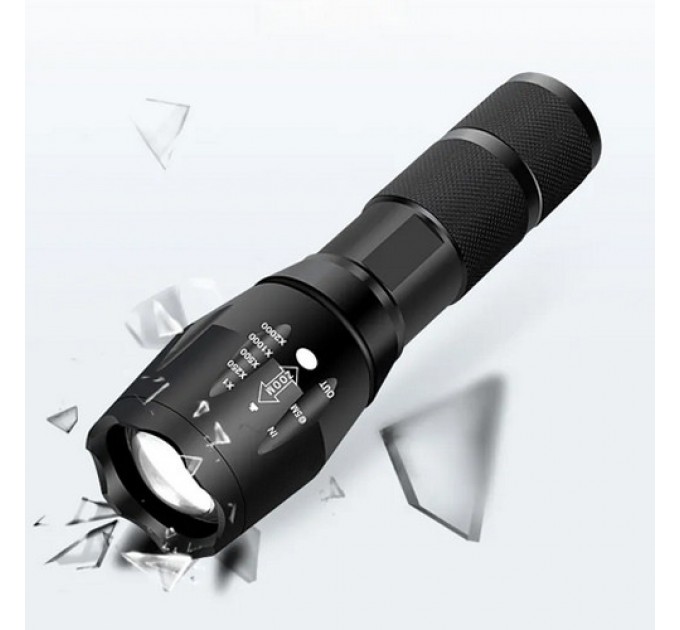 Фонарь R5-2XPE(white+red), 1х18650/3xAAA, ЗУ USB, zoom, Box