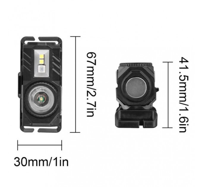 Фонарь налобный  T131-XPE+3SMD(red+green+blue+UV), Motion Sensor, Li-Ion аккум, магнит, клипса, ЗУ Type-C, Box