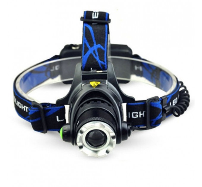Фонарь налобный PLD-V9-F-4XPE(RGB), 2x18650, ЗУ Type-C, zoom, Box