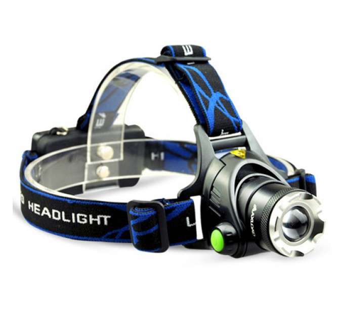 Фонарь налобный PLD-V9-F-4XPE(RGB), 2x18650, ЗУ Type-C, zoom, Box