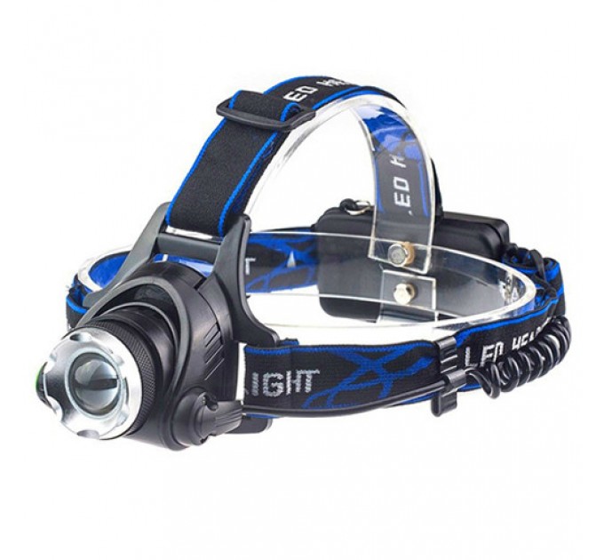 Фонарь налобный PLD-V9-F-4XPE(RGB), 2x18650, ЗУ Type-C, zoom, Box
