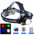 Фонарь налобный PLD-V9-F-4XPE(RGB), 2x18650, ЗУ Type-C, zoom, Box