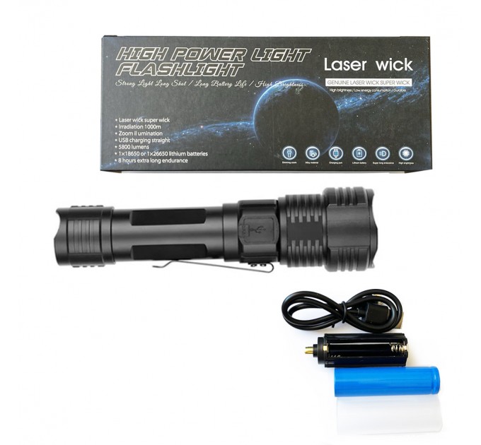 Фонарь PLD-11-4XPE(RGB), 1х18650, ЗУ microUSB, zoom, Box