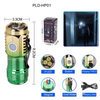 Фонарь PLD-HP01-3LED, Li-Ion аккумулятор, индикация заряда, ЗУ Type-C, магнит, Box