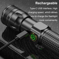 Фонарь 1136-WHITE LASER LED PM10-TG, Li-Ion аккум.,  индикация заряда, ЗУ Type-C, zoom