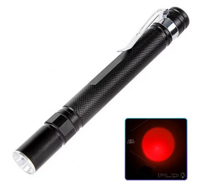 Фонарь 706-XPE(red), 2хААА, 1 режим, zoom, зажим