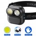Фонарь налобный W809-2XTE, Motion Sensor, Li-Ion аккумулятор, ЗУ Type-C, магнит, клипса