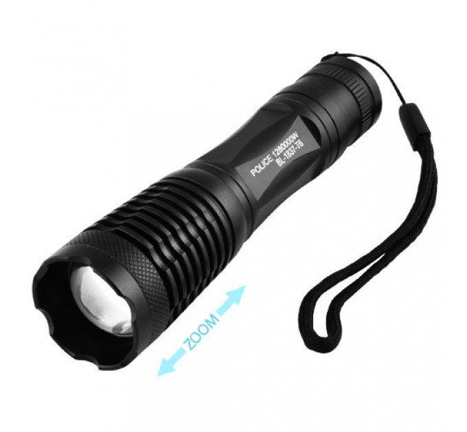 Фонарь Police 1837-T6, 1x18650/3xAAA, zoom, ЗУ 220V/12V, Box