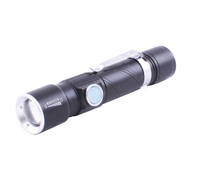 Фонарь Police 802-T6, 1х18650, зажим, zoom, ЗУ microUSB, Box