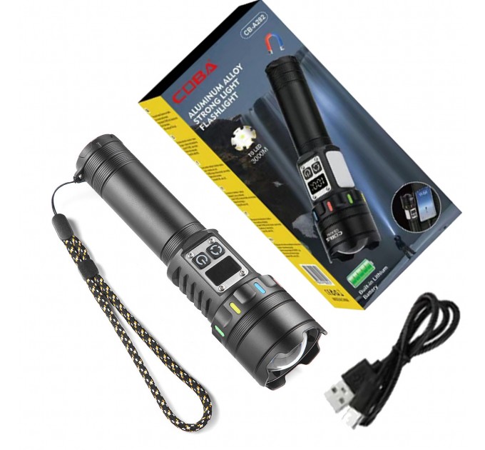 Фонарь NIGHT VISION FLUORESCENCE CB-A282-TG+COB, Li-Ion аккум., power bank, ЗУ Type-C, магнит, zoom, Box