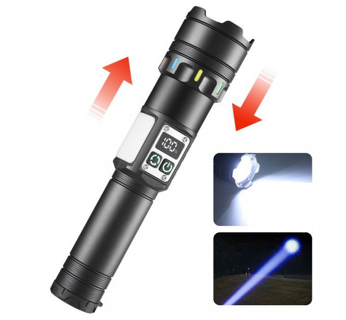 Фонарь NIGHT VISION FLUORESCENCE CB-A282-TG+COB, Li-Ion аккум., power bank, ЗУ Type-C, магнит, zoom, Box