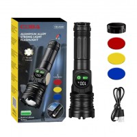 Фонарь CB-A280-TG+COB, Li-Ion аккумулятор, power bank, ЗУ Type-C, 3 фильтра, магнит, zoom, Box