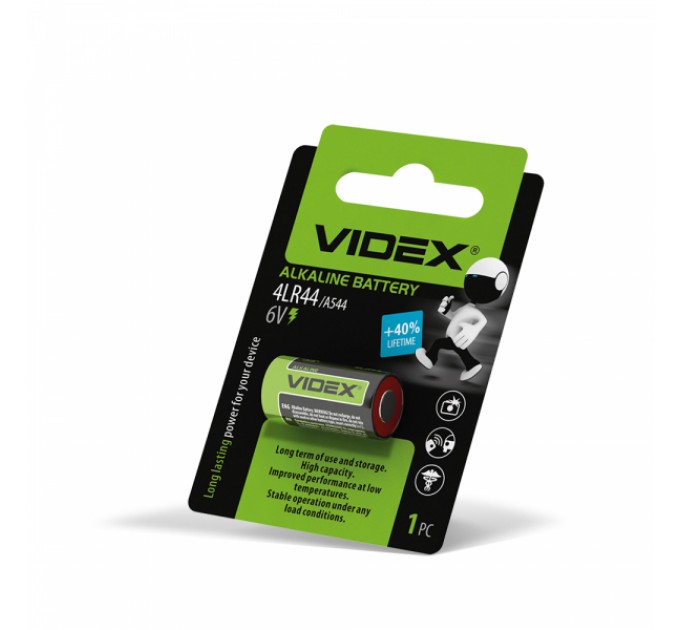 Батарейка щелочная Videx 4LR44/A544  1шт BLISTER