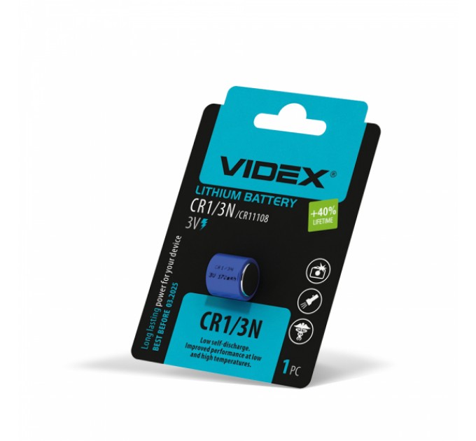 Батарейка литиевая Videx CR1/3N 1шт BLISTER