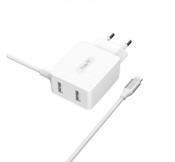 Зарядное устройство HAVIT HV-H143 2USB с Lightning кабелем