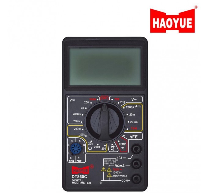 Мультиметр HAOYUE DT860C/700C black, щупы, термопара