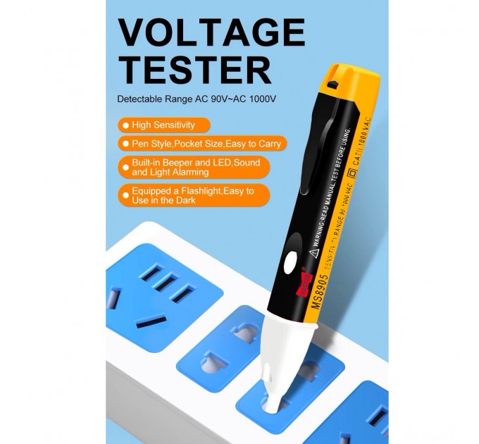 Безконтактный тестер-индикатор напряжения AC Voltage Detector HAOYUE MS8905 1.5V*2 AAA