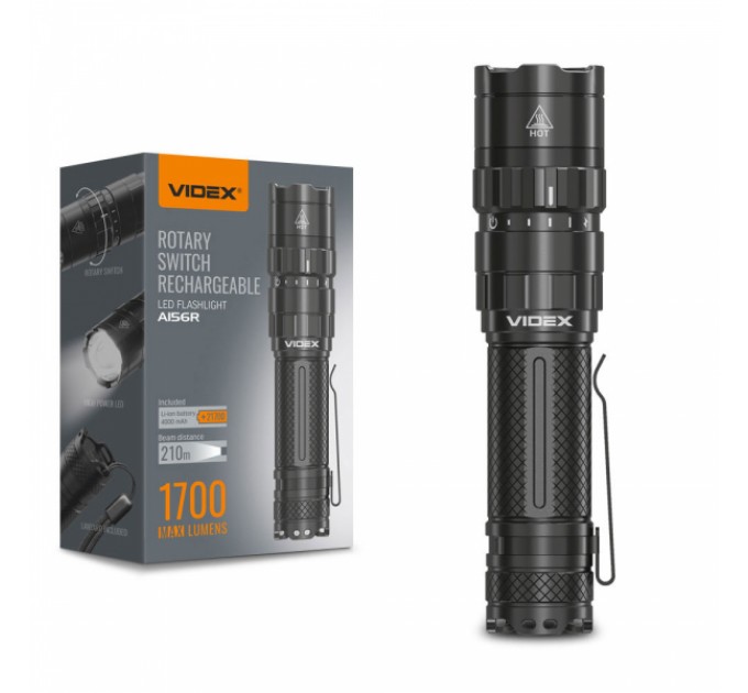 Портативный светодиодный фонарик VIDEX VLF-A156R 1700Lm 6500K
