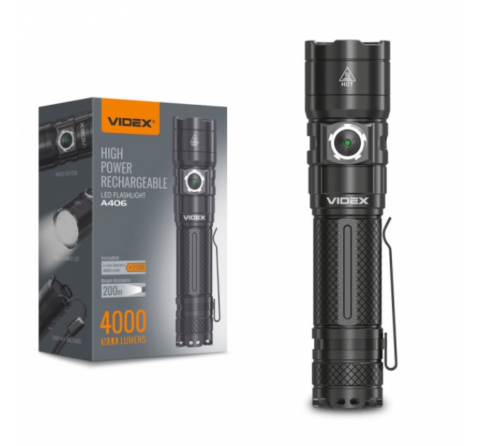 Портативний світлодіодний ліхтарик VIDEX VLF-A406 4000Lm 6500K