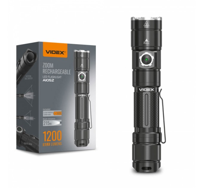 Портативный светодиодный фонарик VIDEX VLF-A105Z 1200Lm 5000K