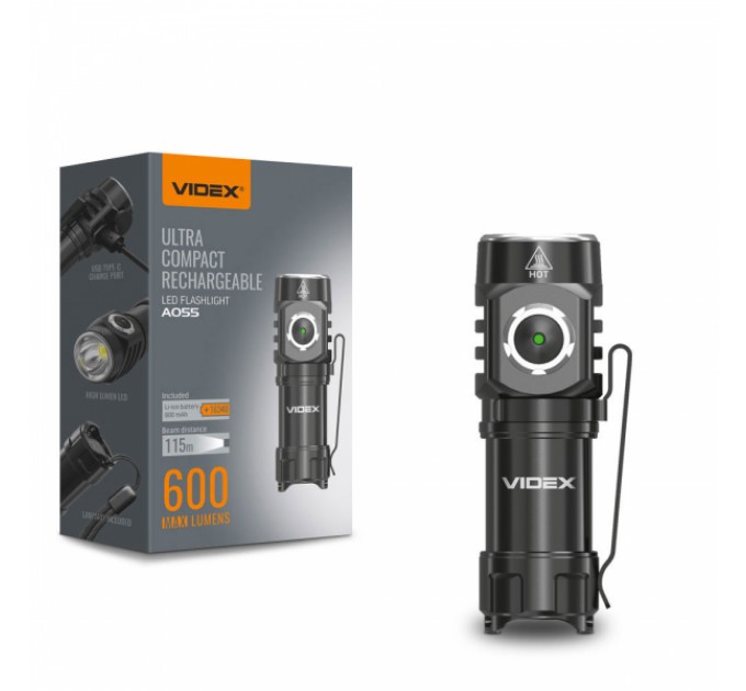 Портативный светодиодный фонарик VIDEX VLF-A055 600Lm 5700K