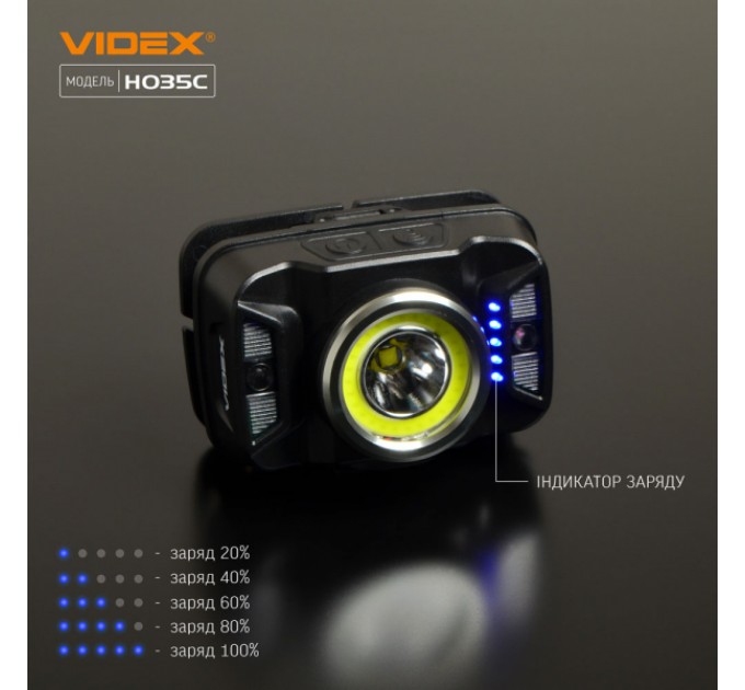 Налобный светодиодный фонарик VIDEX VLF-H035C 410Lm 5000K