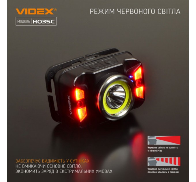 Налобный светодиодный фонарик VIDEX VLF-H035C 410Lm 5000K