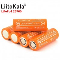 Аккумулятор 26700, LiitoKala Lii-40E, 3.2V, 4000mAh, ОРИГИНАЛ